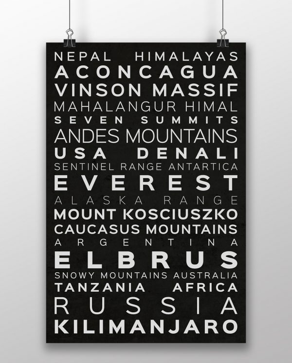 Seven Summits Bass Version Typography Black