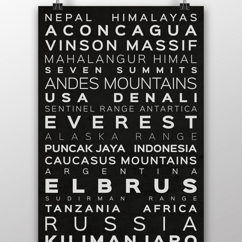 Seven Summits Messner Version Typography Black