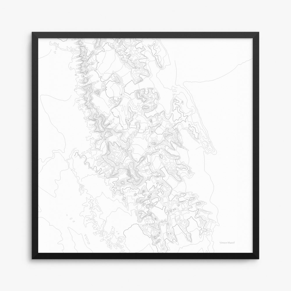 Vinson Massif White Background Framed