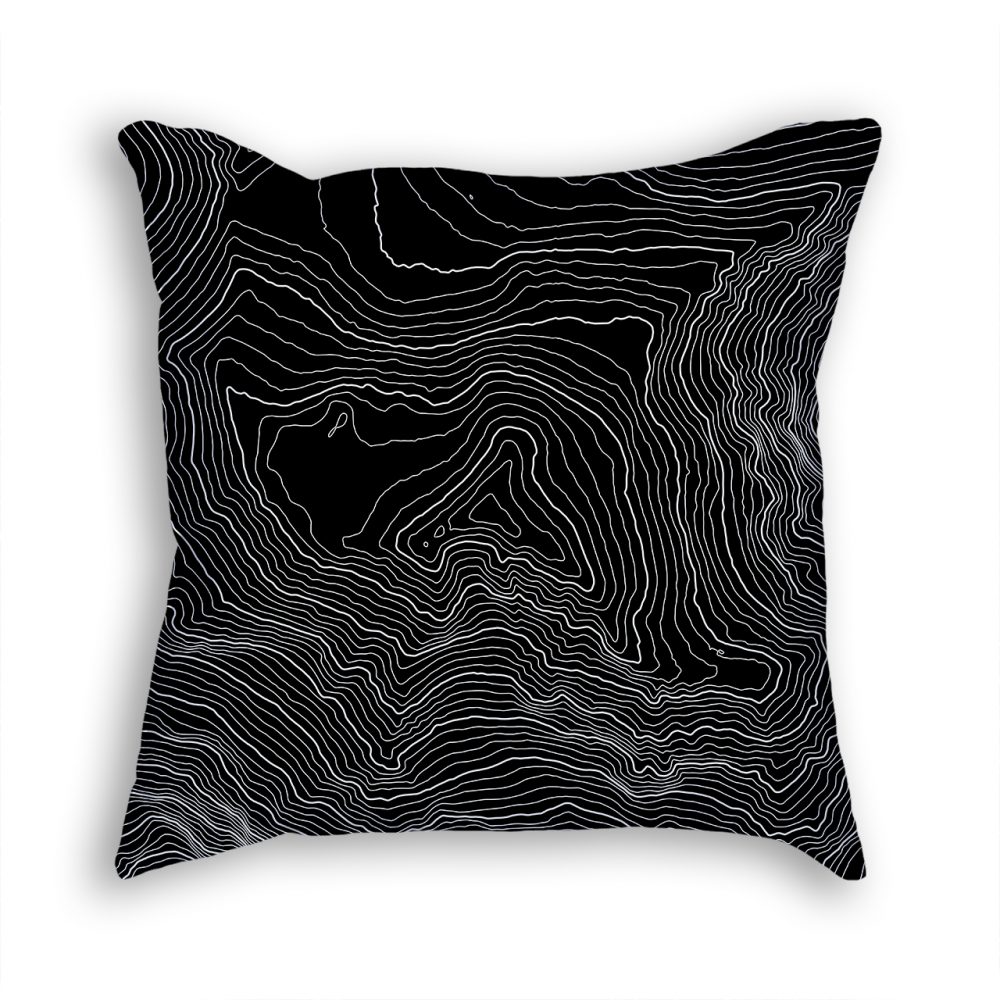 Denali Alaska USA Decorative Throw Pillow Black