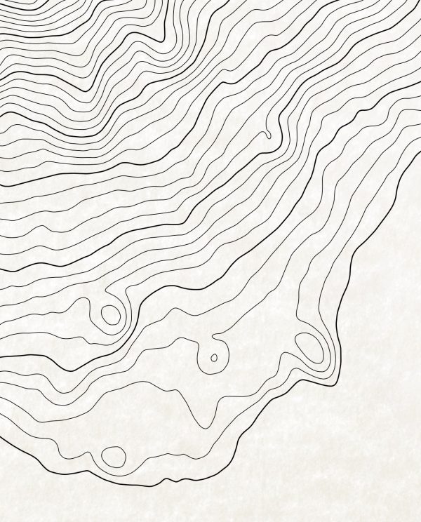 Mount Fuji Vintage Topography Contours Closeup