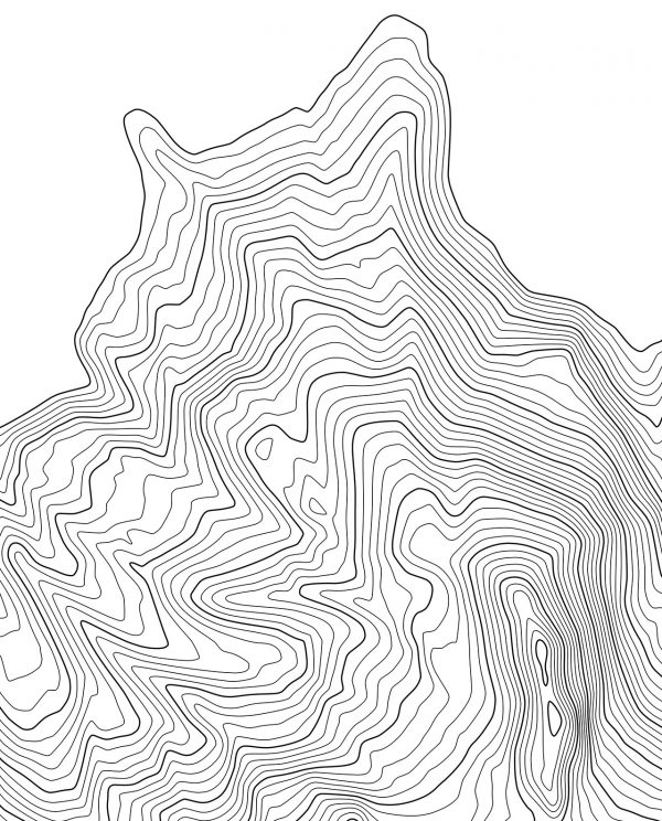 Mount Hood Elevation Contours Detail