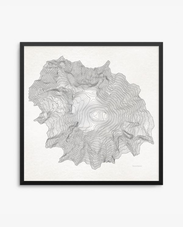 Mount Rainier Contours Vintage Framed Poster