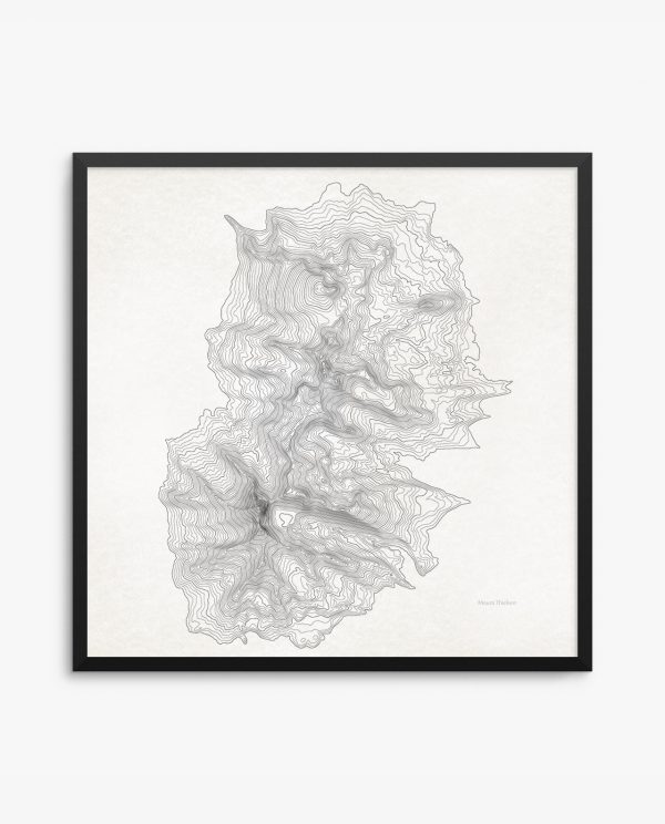 Mount Thielsen vintage topography framed poster