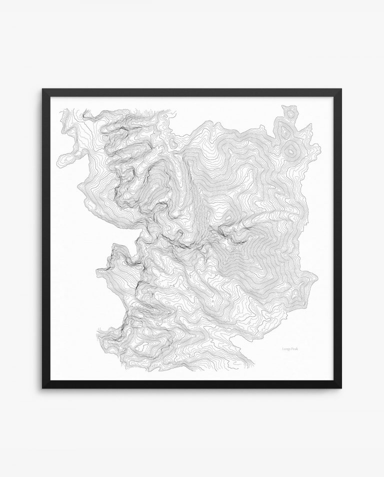 Longs Peak Colorado Elevation Contours Poster Seven Summits Art